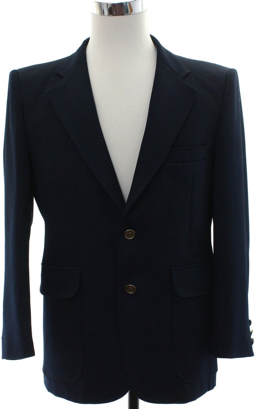 Vintage 70s JCPenney Comfort Blazer Navy Knit Sport Coat 40R